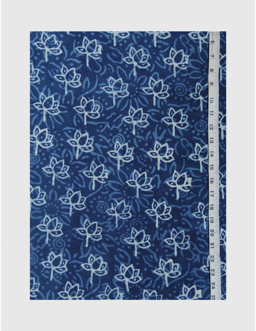 Indigo Dabu Print Fabric 09 (per meter)